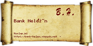 Bank Helén névjegykártya